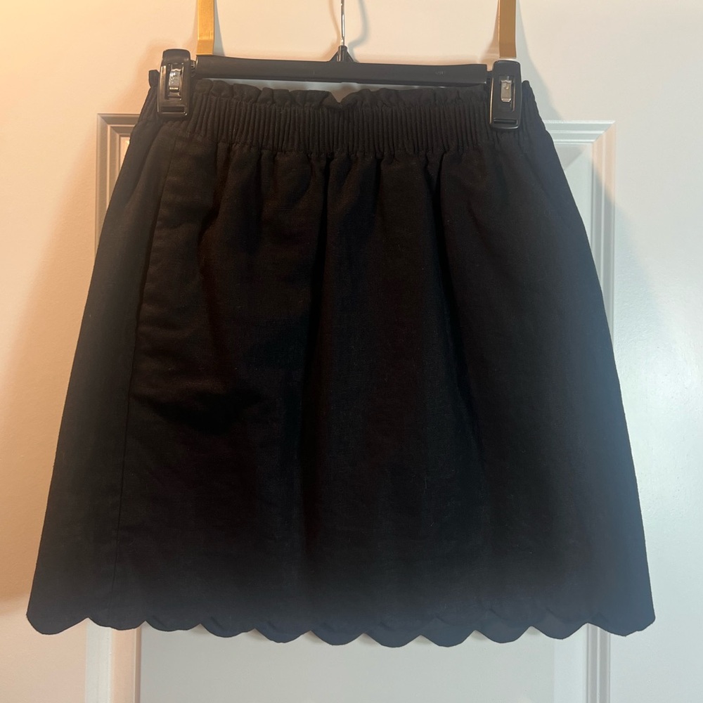 J. Crew Linen scalloped skirt size 0